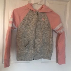 Girls Abercrombie Kids pink and grey hoodie